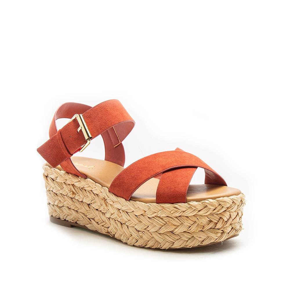 Brick orange Wedge Sandals